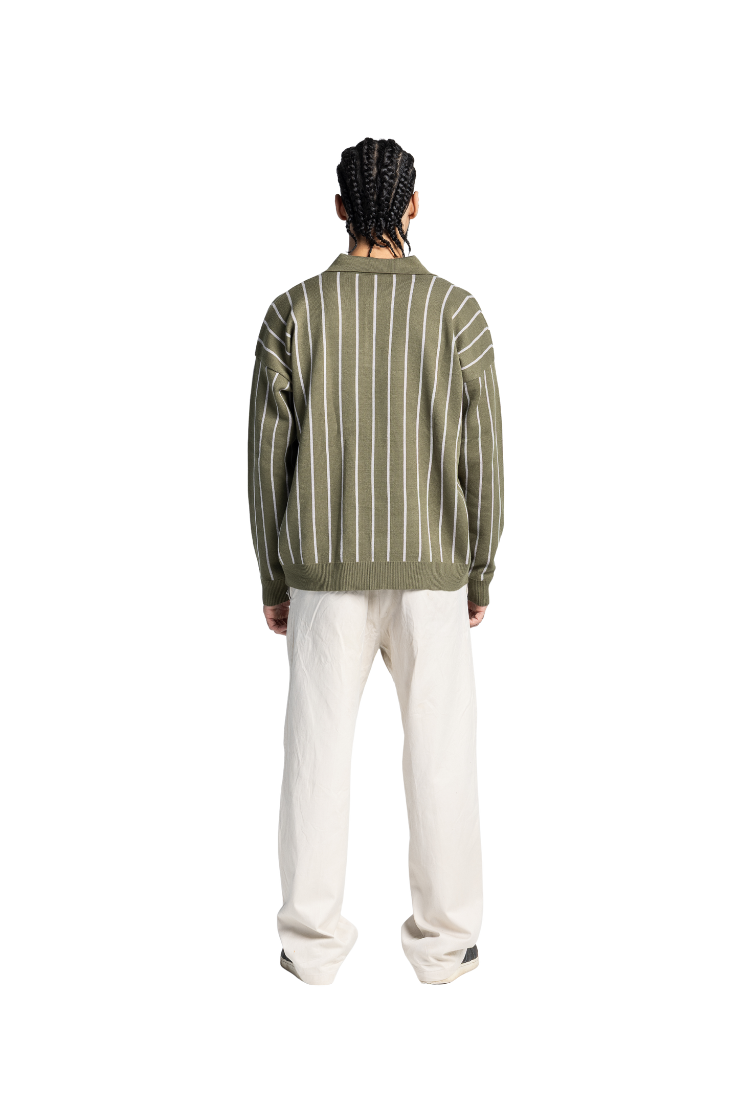 Striped olive sweater