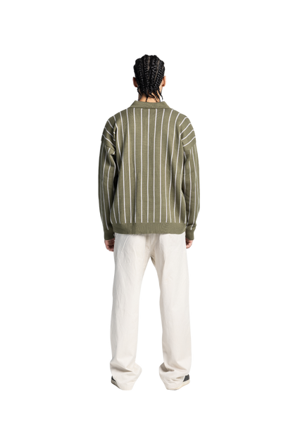 Striped olive sweater