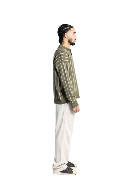 Striped olive sweater