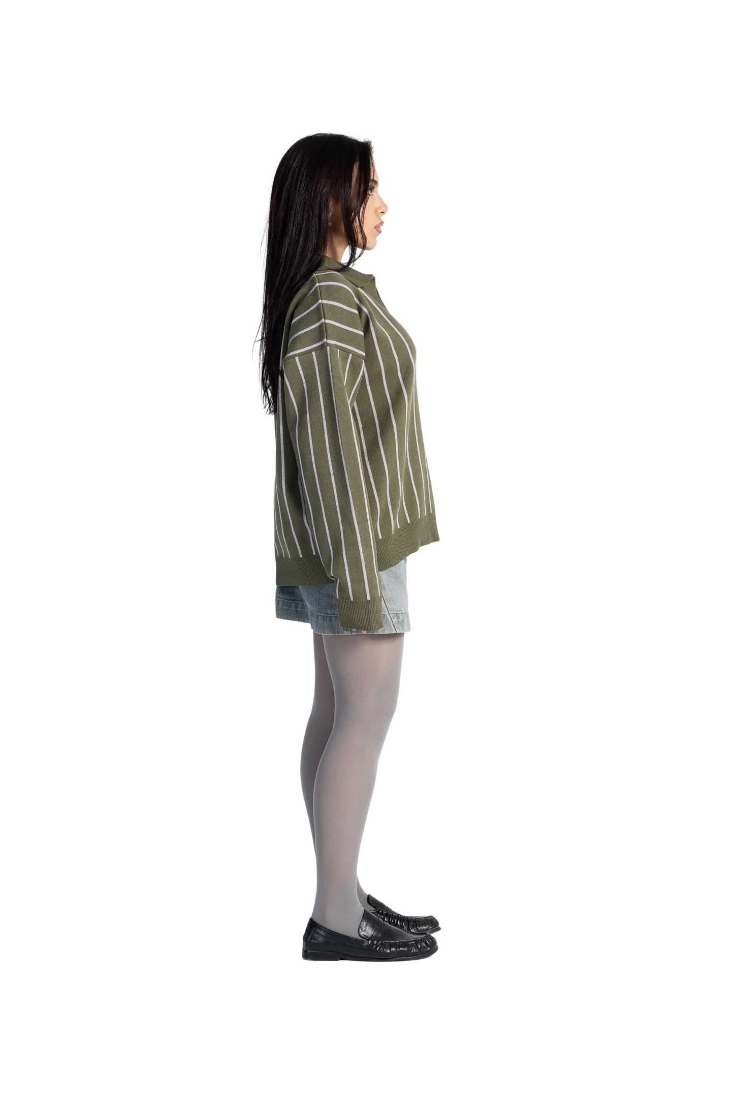 Striped olive sweater