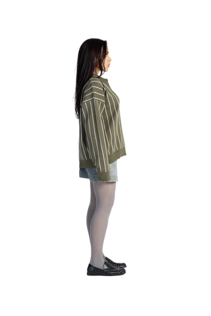 Striped olive sweater
